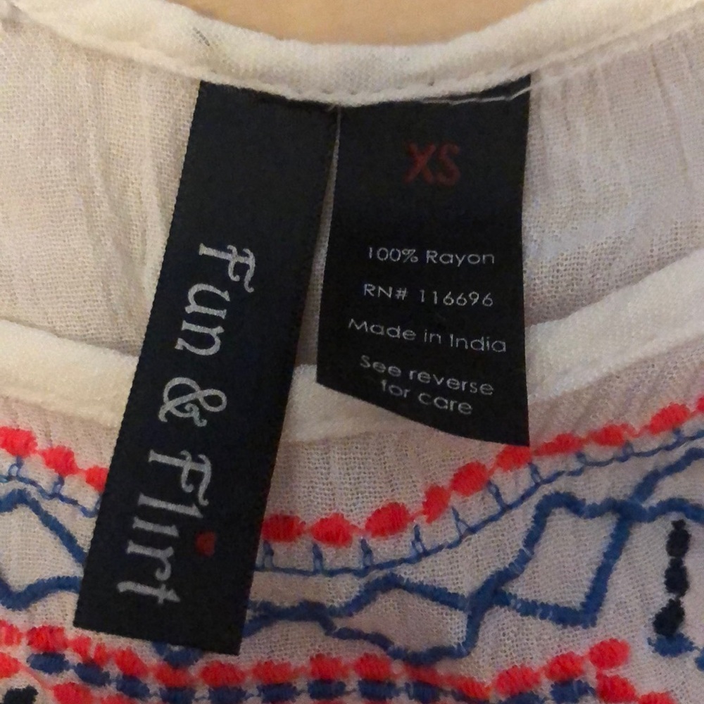 Embroidered, Ruffle Tank! - Picture 3 of 3